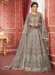 Grey Net Bridal Wear Skirt Kameez Sajda 8299 By Aashirwad Aash-8299