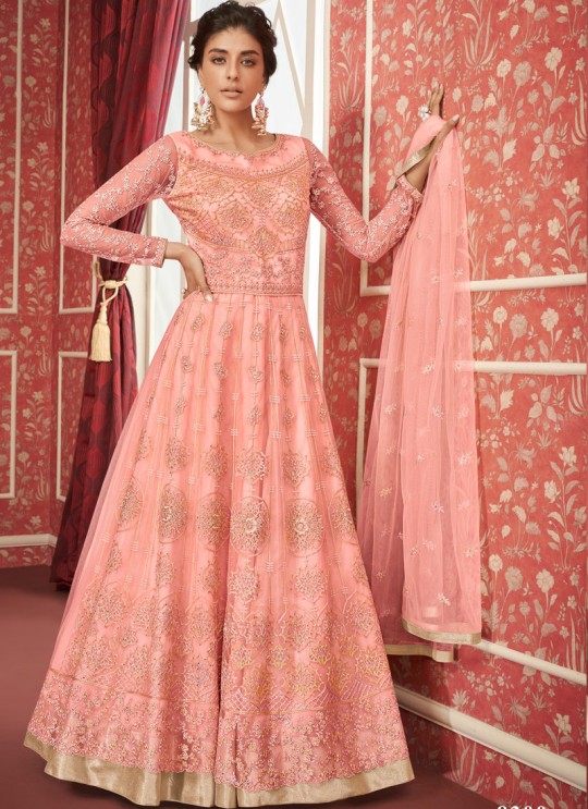 Pink Net Bridal Wear Skirt Kameez Sajda 8300 By Aashirwad Aash-8300