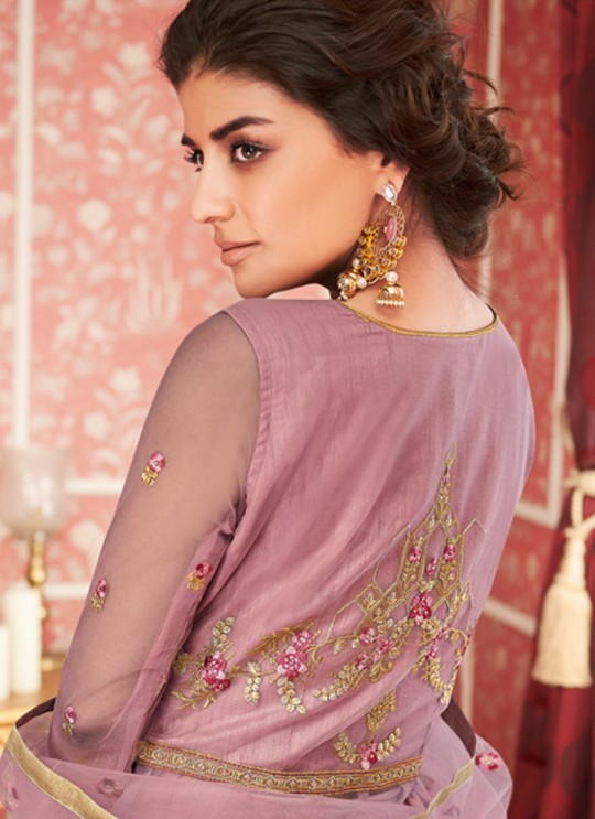 Purple Net Bridal Wear Skirt Kameez Sajda 8302 By Aashirwad Aash-8302