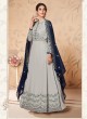 Grey Georgette Embroidered Abaya Style Suits Saloni 8309 By Aashirwad