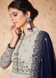 Grey Georgette Embroidered Abaya Style Suits Saloni 8309 By Aashirwad