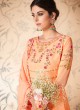 Peach Georgette Embroidered Abaya Style Suits Saloni 8311 By Aashirwad