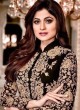 Georgette Party Designer Suit In Black Color shamita Gold 8001A SC/006659