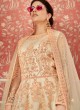 Hilarious Net Wedding Wear Floor Length Anarkali In Cream Color Wedding 8304 By Aashirwad SC/016313