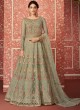 Jubilant Net Wedding Wear Floor Length Anarkali In Green Color Wedding 8305 By Aashirwad SC/016314