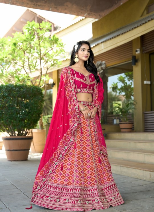 Pink Pure Viscose Dola Silk Semi-Stitched Designer Lehenga| Occasion Vol-11 5041