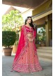 Pink Pure Viscose Dola Silk Semi-Stitched Designer Lehenga| Occasion Vol-11 5041