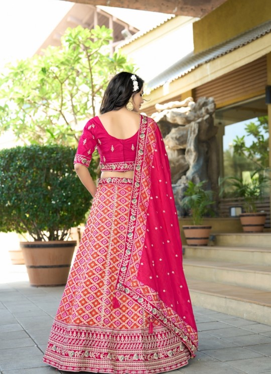 Pink Pure Viscose Dola Silk Semi-Stitched Designer Lehenga| Occasion Vol-11 5041