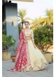 Cream Pure Cosmos Bandhej Semi-Stitched Lehenga Choli Occasion Vol-11 5042