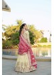 Cream Pure Cosmos Bandhej Semi-Stitched Lehenga Choli Occasion Vol-11 5042
