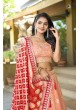 Dark Peach Pure Cosmos Bandhej Semi-Stitched Salwar Kameez Occasion Vol-11 5043