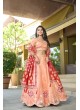 Dark Peach Pure Cosmos Bandhej Semi-Stitched Salwar Kameez Occasion Vol-11 5043