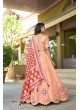 Dark Peach Pure Cosmos Bandhej Semi-Stitched Salwar Kameez Occasion Vol-11 5043