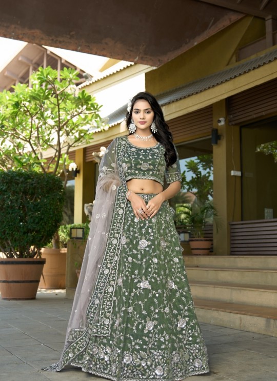 Green Pure Cosmos Tissue with Net Semi-Stitched Lehenga Choli Occasion Vol-11 5044 Green Pure Cosmos Tissue with Net Semi-Stitched Lehenga Choli Occasion Vol-11 5044