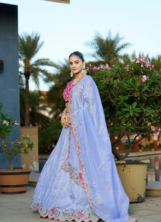 Blue Pure Cosmos Bandhej Designer Lehenga | Occasion Vol-12 5048