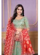 Pista Green Pure Cosmos Bandhej Designer Lehenga | Occasion Vol-12 5050