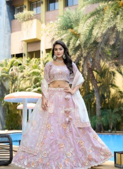 Purple Fendy Silk Organza Lehenga Choli | Occasion Vol-12 5051