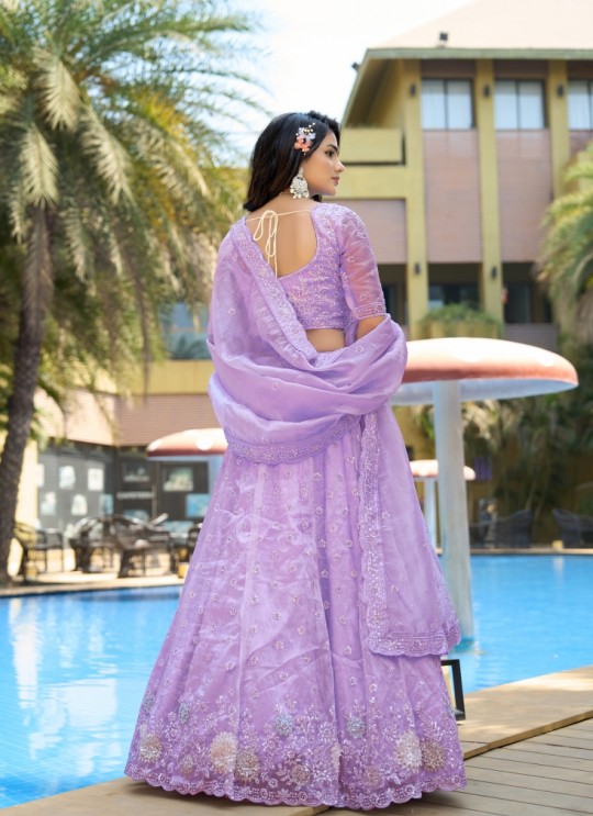 Lavender Pure Organza Lehenga Choli | Occasion Vol-12 5052
