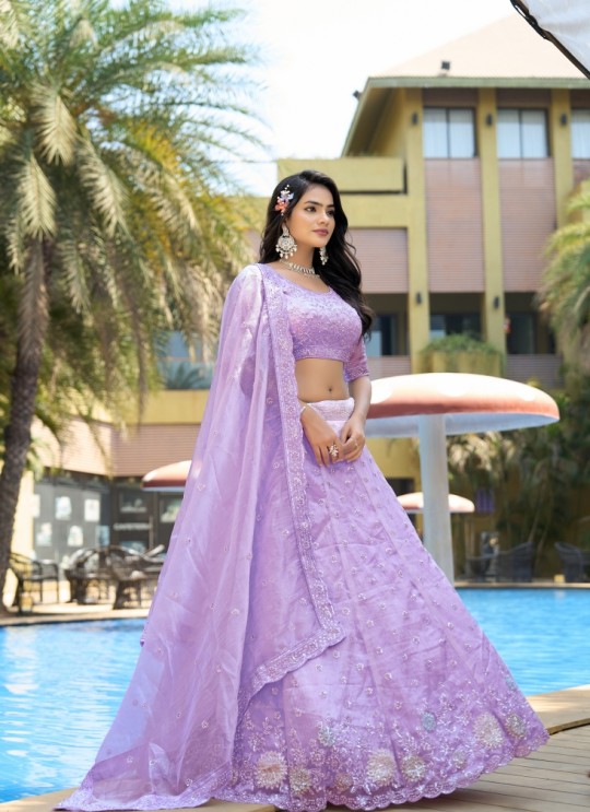 Lavender Pure Organza Lehenga Choli | Occasion Vol-12 5052