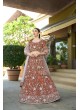 Brown Pure Cosmos Tissue Lehenga Choli | Occasion Vol-13 5053