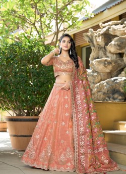 Orange Pure Cosmos Viscose Lehenga Choli | Occasion Vol-13 5054