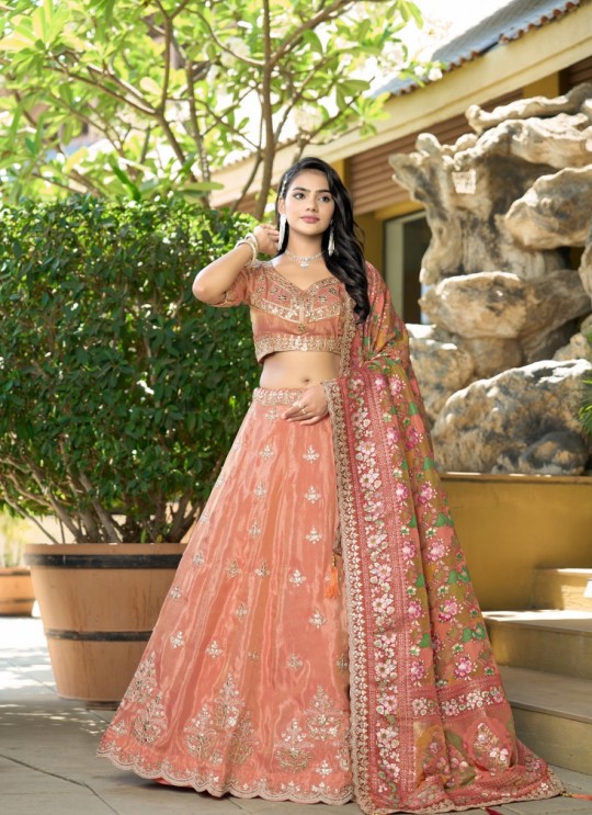 Orange Pure Cosmos Viscose Lehenga Choli | Occasion Vol-13 5054