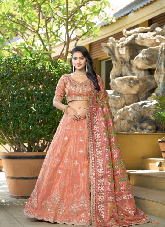 Orange Pure Cosmos Viscose Lehenga Choli | Occasion Vol-13 5054