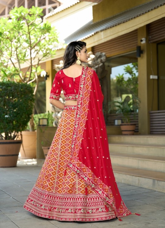 Red Pure Viscose Silk Lehenga Choli | Occasion Vol-13 5056