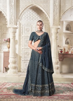 Navy Blue Georgette LehengaThread & Sequence Work | OCCASIONS VOL-09 5032