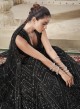 Blossom Black Premium Net with Heavy Zarkan & Sequin Work Women in Black 15002 Blossom Black Premium Net with Heavy Zarkan & Sequin Work Women in Black 15002