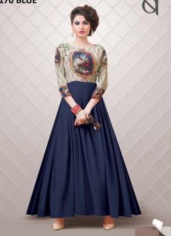 Blue Georgette Printed Party Wear Gown Blush Vol 10 NX 7170 Colors 7170D Color By Bansi SC/002880