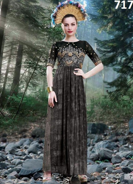 Black Georgette Printed Party Wear Gown Blush Vol 21 7177 By Bansi SC/003029