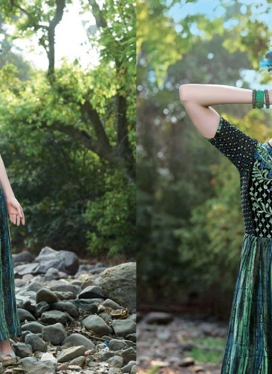 Multicolor Satin Georgette Printed Party Wear Gown Blush Vol 24 7179 By Bansi SC/003022