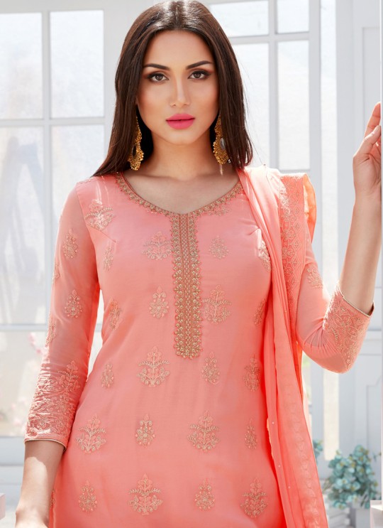 Pink Georgette Embroidered Garara Suits For Bridesmaids Saleha 495 By Bela Fashion SC/015263