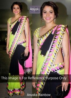 Anushka Sharma Multicolor Faux Georgette Bollywood Style Saree 105