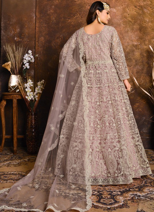 1903 Purple Net Embroidered Semi-Stitched Anarkali Suit 1903 Purple Net Embroidered Semi-Stitched Anarkali Suit