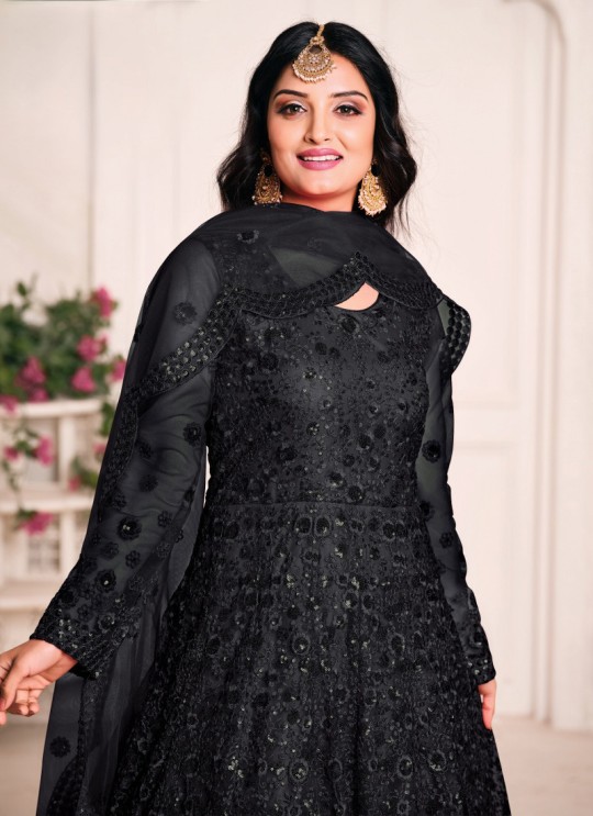 2101 Black Net Embroidered Semi-Stitched Anarkali Suit 2101 Black Net Embroidered Semi-Stitched Anarkali Suit