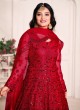 2104 Red Net Embroidered Semi-Stitched Anarkali Suit 2104 Red Net Embroidered Semi-Stitched Anarkali Suit