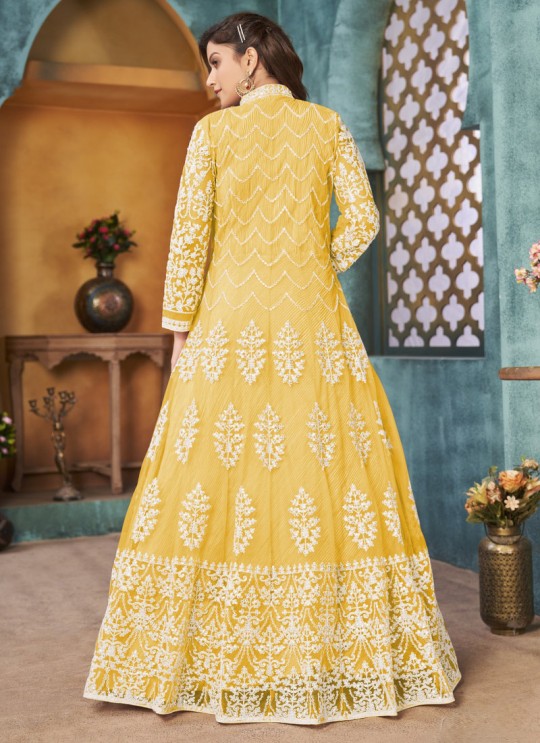 3902 Yellow Net Embroidered Semi-Stitched Anarkali Suit 3902 Yellow Net Embroidered Semi-Stitched Anarkali Suit