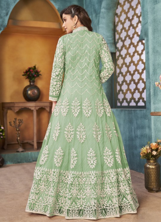 3903 Sea Green Net Embroidered Semi-Stitched Anarkali Suit 3903 Sea Green Net Embroidered Semi-Stitched Anarkali Suit