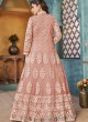 3904 Peach Net Embroidered Semi-Stitched Anarkali Suit 3904 Peach Net Embroidered Semi-Stitched Anarkali Suit