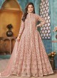 3904 Peach Net Embroidered Semi-Stitched Anarkali Suit 3904 Peach Net Embroidered Semi-Stitched Anarkali Suit