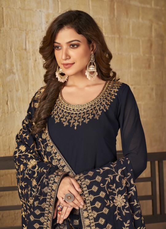4003 Navy Blue Faux Georgette Embroidered Semi-Stitched Anarkali Suit 4003 Navy Blue Faux Georgette Embroidered Semi-Stitched Anarkali Suit