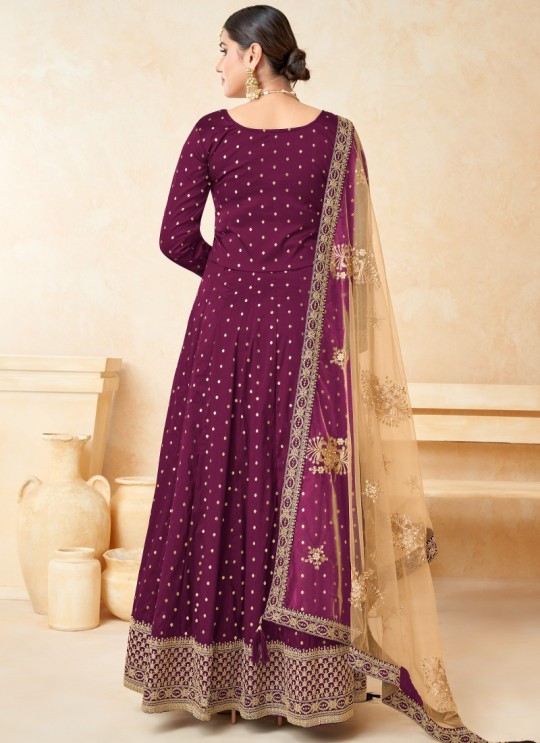 5202 Rani Pink Tafeta Butti Silk Embroidered Semi-Stitched Anarkali Suit 5202 Rani Pink Tafeta Butti Silk Embroidered Semi-Stitched Anarkali Suit