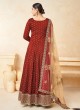5204 Red Tafeta Butti Silk Embroidered Semi-Stitched Anarkali Suit 5204 Red Tafeta Butti Silk Embroidered Semi-Stitched Anarkali Suit