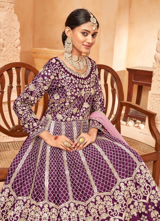 5702 Wine Art Silk Embroidered Semi-Stitched Anarkali Suit 5702 Wine Art Silk Embroidered Semi-Stitched Anarkali Suit