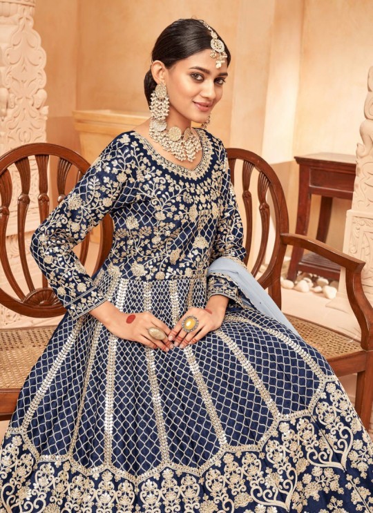 5703 Blue Art Silk Embroidered Semi-Stitched Anarkali Suit 5703 Blue Art Silk Embroidered Semi-Stitched Anarkali Suit