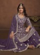7402 Lavender Faux Georgette Embroidered Semi-Stitched Palazzo Suit 7402 Lavender Faux Georgette Embroidered Semi-Stitched Palazzo Suit