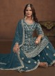 7403 Teal Blue Faux Georgette Embroidered Semi-Stitched Palazzo Suit 7403 Teal Blue Faux Georgette Embroidered Semi-Stitched Palazzo Suit