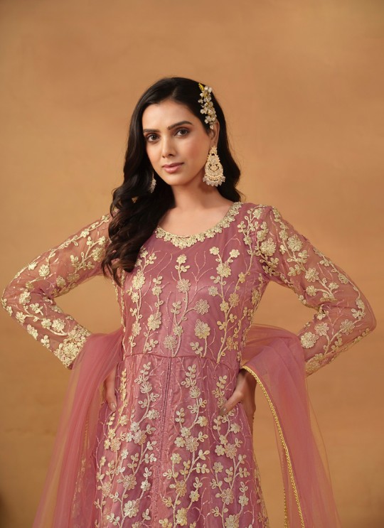 7901 Pink Net Embroidered Semi-Stitched Anarkali Suit 7901 Pink Net Embroidered Semi-Stitched Anarkali Suit
